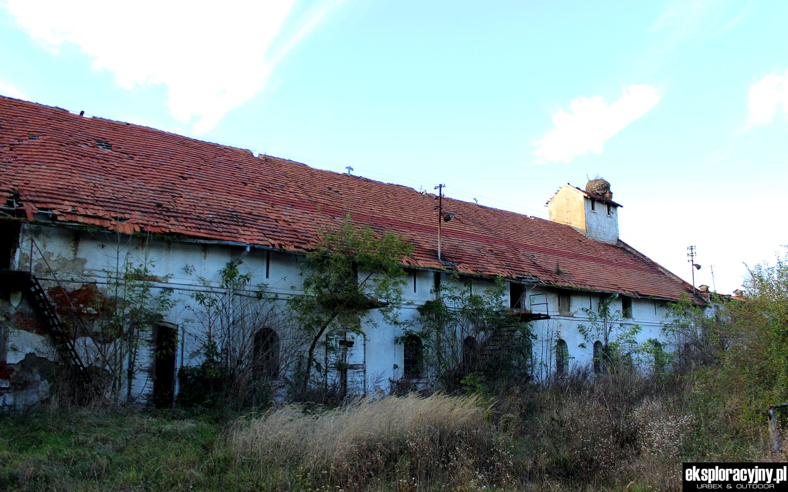 Budynek ze stajniami z zewnątrz